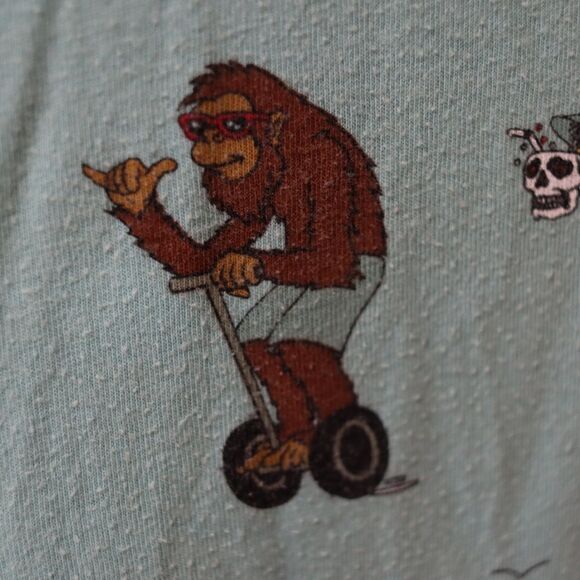 Fifth Sun Blue Green Tank Top Weird Unique Print Small - Picture 10 of 12